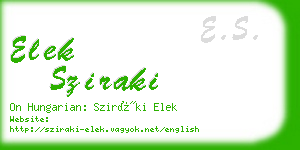 elek sziraki business card